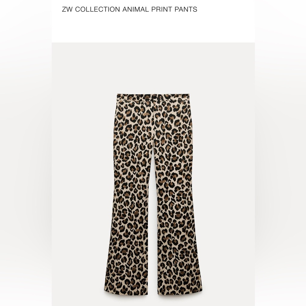 Zara Animal Print Flare Pants
